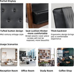 Waiting Room Accent Chairs Set of 2, Black Leather ArmChairs, Office Guest | STHOUYN Mid Century Modern, Wood Arms, Office Lobby Living Room Chair