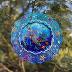 Sea Turtle Wind Spinner, 3D Hanging Stainless Steel Garden Spinner, Wind Spinner Hanging for Outdoor & Indoor Décor, Unique Gifts for Yard Garden Decoration or Patio Décor (Sea Turtle)