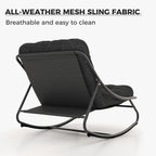 Grand patio Outdoor Rocking Chair, Padded Cushion Recliner Rocker for Front Porch Sunroom Patio Backyard, Comfy Lounge Rocking Chair for Napping Relaxing, Grey