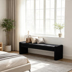 Chifee & Vingol 66.9" W Modern Living Room Bench Upholstered Bedroom Benches End of Bed Bench for Entryway, Dining Room and Living Room,Black