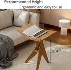 Solid Wood Floor Book Stand for Reading, Irregular Side Table Used for Reading, Vertical Book Holder for Livingroom, Bedroom, Sleek Book Display Stand(Natural)