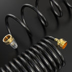 GASHER 10FT PU Recoil Garden Water Hose With 3/4" GHT Brass Fittings Retractable, Swivel Female For Boating, Pool & Spa, RV, Home And Garden