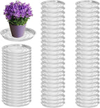 70 Packs 6" Clear Plant Saucers for Indoor Outdoor Use Heavy Duty Plastic Plant Trays for Planter Flower Pot Drip Trays to Catch Water, Bulk 4 to 20 Inch, Round Transparent