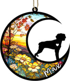 Personalized Dog Memorial, Custom Name Brittany Dog Christmas Ornament with Name, Custom Breeds, Pet Loss Light Catcher, Gifts for Lovers Loss of Pet Sympathy on Mothers Day Christmas