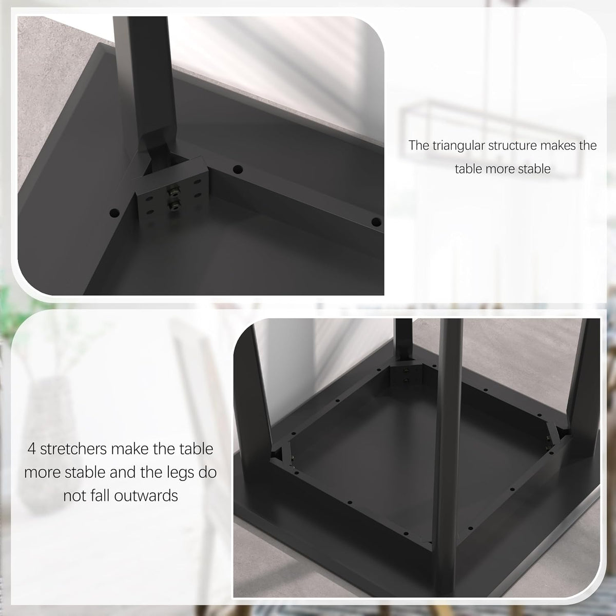 27.5 inch Bar Table and Chairs Set, Solid Wood Bar Height Pub Table and Chairs Set of 4, Counter Height Table Set, Square High Top Table and Chairs Set for Dining Room