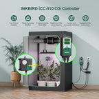 Inkbird ICC-510 CO2 Controller CO2 Meter Dual Plug Carbon Dioxide Controller Fit with CO2 Regulator and Inline Exhaust Fan for Grow Tent, Grow Room, Greenhouse, Grower