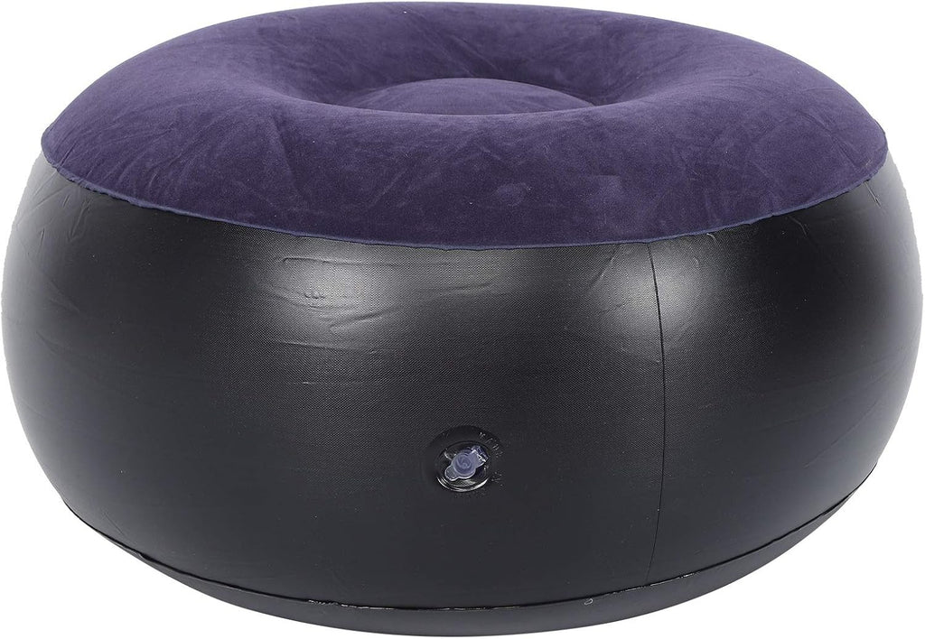 01 02 015 Inflatable Flocking Stool, Inflatable Chair Footrest Blue Indoor Outdoor Portable for Travel for Home, default
