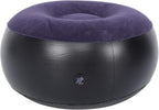 01 02 015 Inflatable Flocking Stool, Inflatable Chair Footrest Blue Indoor Outdoor Portable for Travel for Home, default