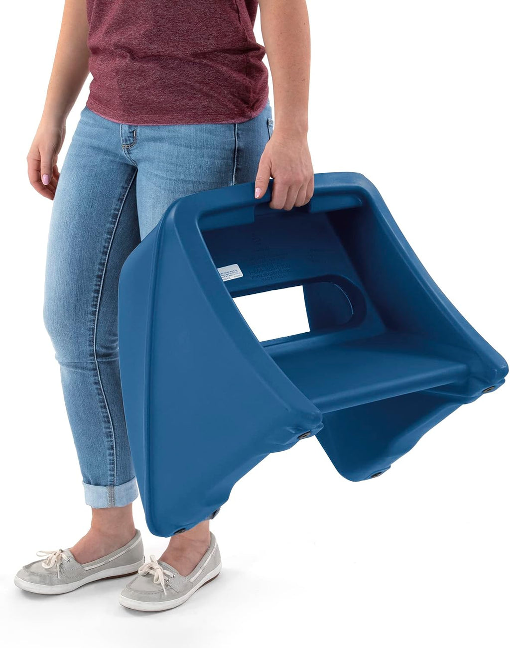 Simplay3 Handy Home Step Stool Plastic Two-Step Stool Seat - Indoor or Outdoor - 15.5" x 19" x 16" - Blue, Made in USA