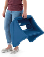 Simplay3 Handy Home Step Stool Plastic Two-Step Stool Seat - Indoor or Outdoor - 15.5" x 19" x 16" - Blue, Made in USA
