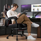 VITESSE Big and Tall Gaming Chair 400lb Capacity with Footrest | Racing-Style High Back Video Game Chair for Adults, PU Leather Computer Chair with Oversized Headrest for Gaming and Work