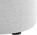 Gray 23" Round Woven Heathered Fabric Upholstered Ottoman, Outdoor Sitting Surface, Durable, Weather-Resistant, Comfortable
