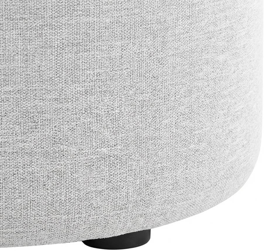 Gray 23" Round Woven Heathered Fabric Upholstered Ottoman, Outdoor Sitting Surface, Durable, Weather-Resistant, Comfortable