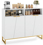 Giantex Buffet Cabinet with Storage, 40" Large Kitchen Sideboard with 4 Doors, 2 Compartments, Adjustable Shelves, Modern Accent Furniture for Living Room Entryway (White)