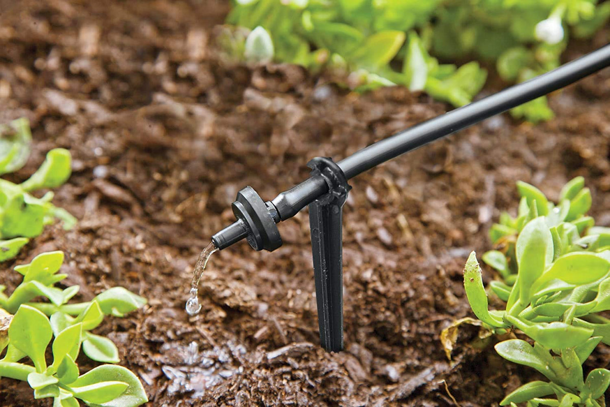 Raindrip R560DP Drip Watering System, Automatic Drip Irrigation System with Timer for Containers and Hanging Baskets, Waters up to 20 Plants, Includes 20 Drippers, Black