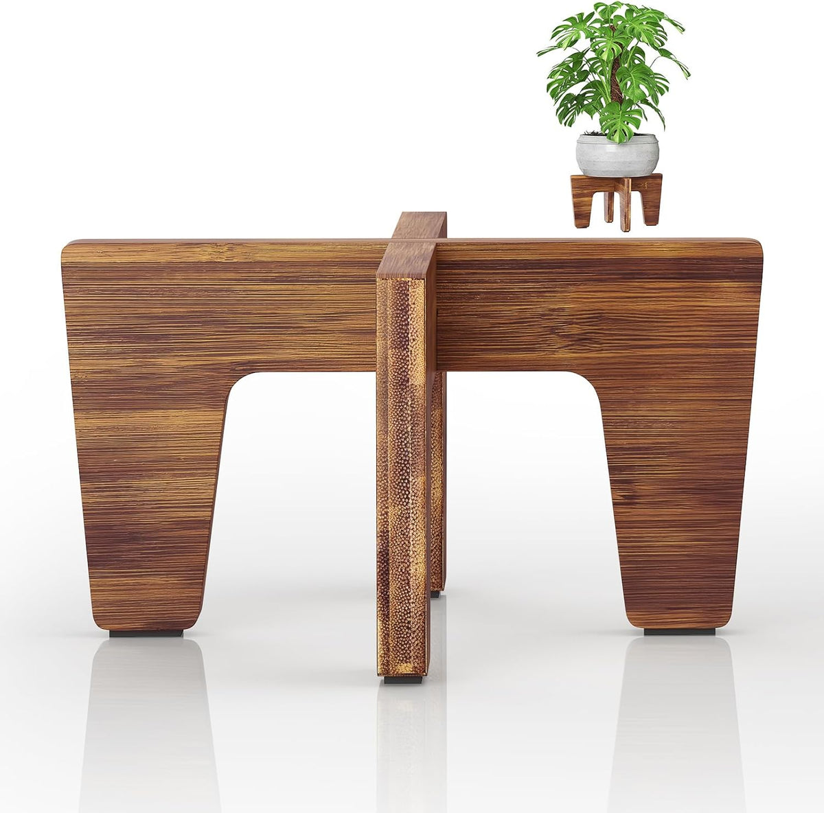 Plant Stand Indoor Outdoor, Plant Holder Sturdy Single Flower Pot Stand Planter Stand Stool Display Decorative for Desktop Counter Room (Brown 10")