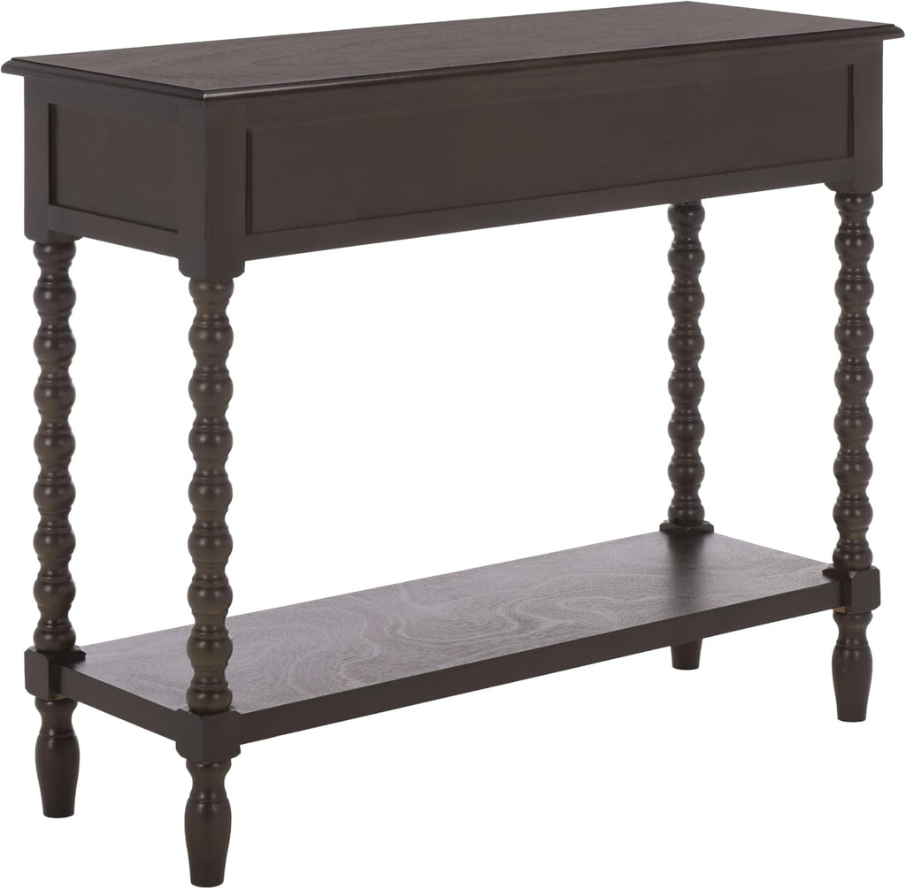 SAFAVIEH Furniture - Athena 2-Drawer Console Table - Dark Chocolate - Solid Wood - Farmhouse Classic Design - Ideal for Entryway, Living Room, Hallway, 35.5" W x 13" D x 29.5" H (CNS5702D)