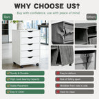 SweetGO 5 Drawer File Cabinet, Under Desk Storage with Drawers, Wood File cabinets for Home Office, Dorms (White)