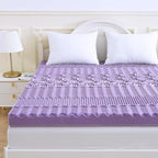MUXHOMO 2 Inch 7-Zone Twin Mattress Topper, Egg Crate Foam Mattress Topper Twin Size for Back Pain, Lavender Cooling Gel Infused Bed Pad, CertiPUR-US and Oeko-TEX Certification (38"×75")