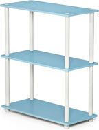 Furinno Turn-N-Tube 3-Tier Compact Multipurpose Shelf Display Rack, Light Blue/White