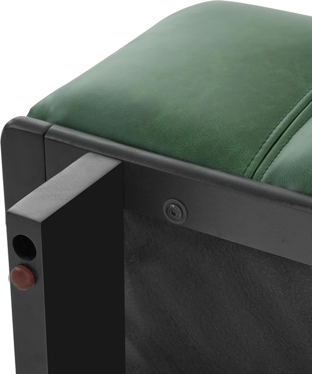 Christopher Knight Home Lamie 49.13" Faux Leather Upholstered Dining Bench, Wooden Entryway Bench, Long Sofa Footstool for Living Room, Bedroom End of Bed Bench, Green+Black