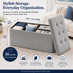 ALASDO 30 Inch Folding Storage Ottoman Bench with Hidden Storage, Velvet Storage Ottoman Foot Rest Stool, End of Bed Bench for Bedroom, Living Room, Entryway and Closet, Dark Gray