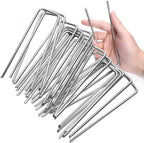 100 Pieces 6 Inch 11 Gauge Galvanized Landscape Staples,Stakes for Outdoor Decorations, Anti-Rust Staples for Weed Barrier Fabric, U-Shaped Tent Stakes