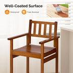 VINGLI Outdoor Bar Stools, Solid Wood Bar Stools Set of 2 Counter Height Bar Chairs for Outdoor Patio Garden Lawn
