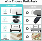 PatioPerk Boucle Dining Chairs Set of 6, White Mid Century Morden Chair with Curved Backrest, Round Upholstered Sherpa with Metal Legs, Suitable for Various Kitchen Styles