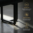 Hyfirm 45" Faux Leather Entryway Bench, Upholstered End of Bed Bench Ottoman for Bedroom Window Bench Dining Bench with Metal Legs for Living Room Dining Room, Black