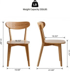 Solid Wood Dining Chairs Mid Century Modern Kitchen Chairs Set of 6 | Rounded Curved Backrest, Wide Comfortable Seat, Ergonomic Support, Easy Clean Wood Finish, Multiple Set Options,Natural Color