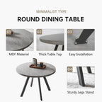 Zerifevni Round Dining Table Set, Mid Century Modern Small Round Dining Table Set, Saving Space (Table + 4 Brown Chairs)