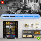 Yeeoy 72" Wide & Deep Metal Garage Storage Cabinet with Wheels, Black | Rolling Tool Cabinet, Locker Storage Cabinet, File Cabinets, Garage Closet, Locking Doors & Adjustable Shelves