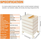 360° Movable Rotating Storage End Table Sofa Side Cabinet Laptop Bedside Table with 5 Tiers Shelves 4 Universal Casters for Living Room Bedroom Sofa Dormitory, White