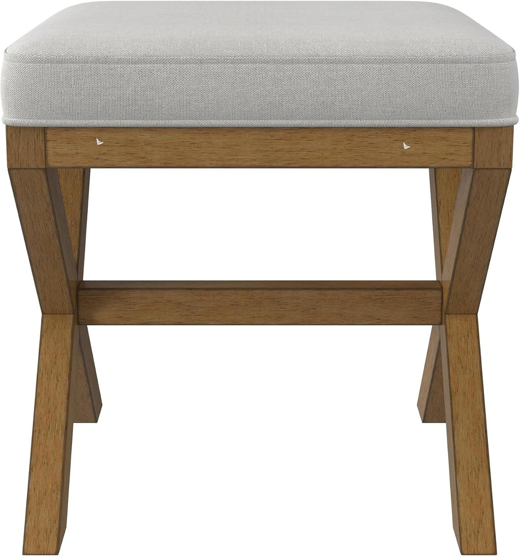 Hillsdale Somerset Backless Wood Vanity Stool for Makeup Room or Bathroom, Dark Driftwood