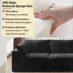 157.6" Cloud Couch Oversized Modular Sectional Sofa, U-Shaped 8 Seater Deep Seat Couch with Ottoman, Soft Corduroy Upholstery, DIY Combination for Living Room, No Assembly Required, Black