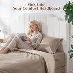 Queen Headboard, Beige Upholstered Headboard for Bed, No Assembly