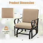 GIANTEX Patio Glider, Outdoor Rocking Chair with Thick Cushion | Sprayed Metal Frame, Curved Armrest, Glider Swing Chair for Garden, Yard, Lawn, Porch Rocker