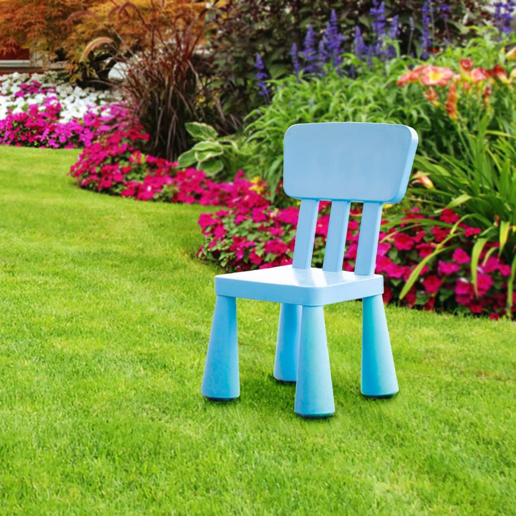 Soerreo Children's Tables and Chairs Kindergarten Baby Study Table and Chairs Plastic Game Table Removable (Chair Light Blue)