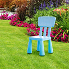 Soerreo Children's Tables and Chairs Kindergarten Baby Study Table and Chairs Plastic Game Table Removable (Chair Light Blue)