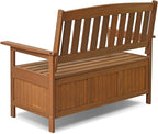 Furinno TIOMAN Outdoor Storage, Kent Storage Bench with Teak Wood, for Patio, Garden, Porch, Natural
