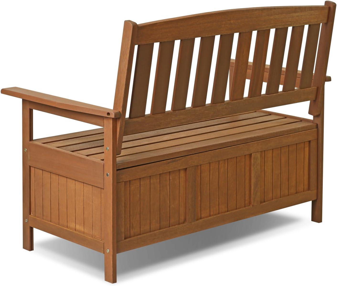 Furinno TIOMAN Outdoor Storage, Kent Storage Bench with Teak Wood, for Patio, Garden, Porch, Natural