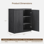 SICOTAS Buffet Cabinet with Storage Accent Sideboard Modern Credenza with Doors & Shelves Fluted Media Console Mid Century Coffee Bar Table for Living Room Kitchen Dining Room Hallway(3PCS)