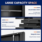 Yizosh Metal Garage Storage Cabinet with Locking Doors and Adjustable Shelves, 71" Tool Storage Cabinet with 2 Drawer for Garage,Warehouse