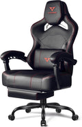 VITESSE Big and Tall Gaming Chair 400lb Capacity with Footrest | Racing-Style High Back Video Game Chair for Adults, PU Leather Computer Chair with Oversized Headrest for Gaming and Work