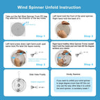 Hanging Wind Spinner Outdoor Metal Decorations, Silver Wind Spinners for Yard and Garden,3D Mirror Stainless Steel Wind Sculptur Chime Indoor Outdoor Garden Decoration Worth Gift （Round）