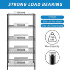 5-Shelf Adjustable Metal Shelf Wire Shelving Unit Storage Rack Display Shelf for Office,Kitchen,Bedroom,Bathroom,Laundry,Pantry Basement,Garage(Black,36" L x 14" W x 72" H)