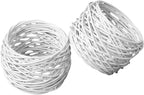 Handmade White Round Mesh Napkin Rings Holder for Dinning Table Parties Everyday, Set of 12