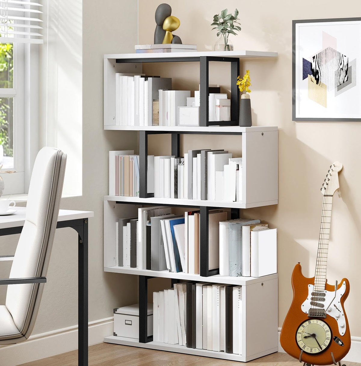 DWVO 5-Tier Geometric Bookshelf