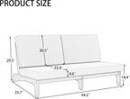 Outdoor Furniture Patio Couch, Weather Resistant 3-Seater Patio Sofa with Removable Cushion, Teak Wood Frame for Porch & Backyard Seating - Beige